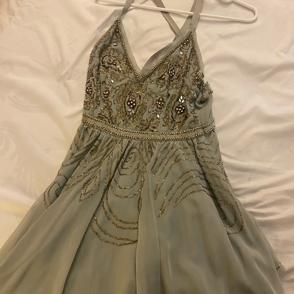 Amazing gray beaded dress, only worn once!
